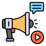 Audio ads icon symbolizing Advantage Interactive’s precision-targeted advertising across digital streaming platforms like Spotify and Pandora.