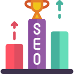 SEO icon symbolizing Advantage Interactive’s advanced strategies for improving website rankings and organic search visibility.